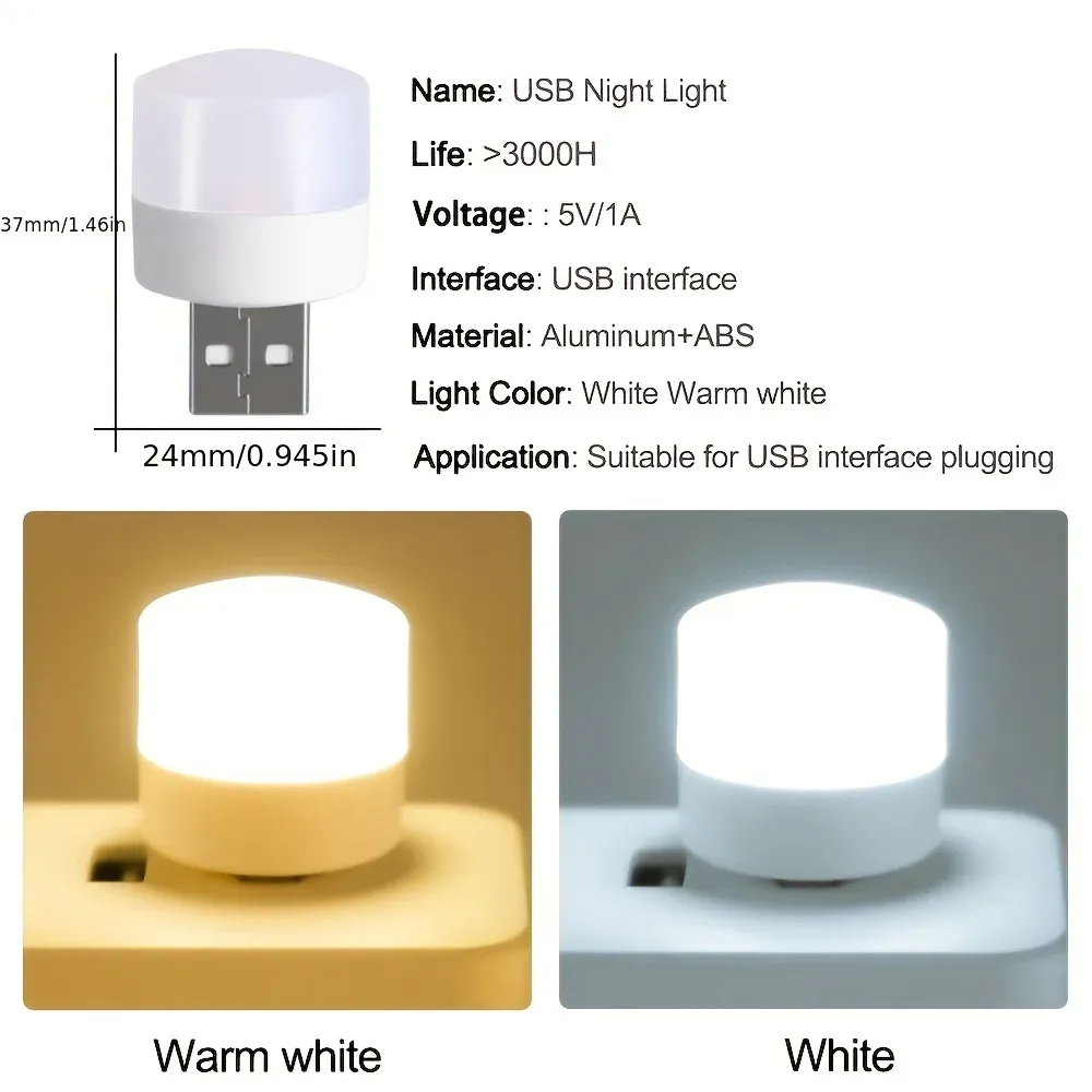 Lampe LED USB 5V 1W à protection des yeux, lampe de lecture pour ordinateur, alimentation mobile, veilleuse et lampe de lecture 2