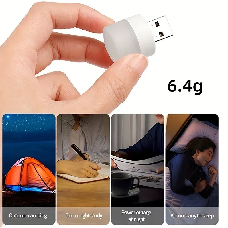 Lampe LED USB 5V 1W à protection des yeux, lampe de lecture pour ordinateur, alimentation mobile, veilleuse et lampe de lecture 4