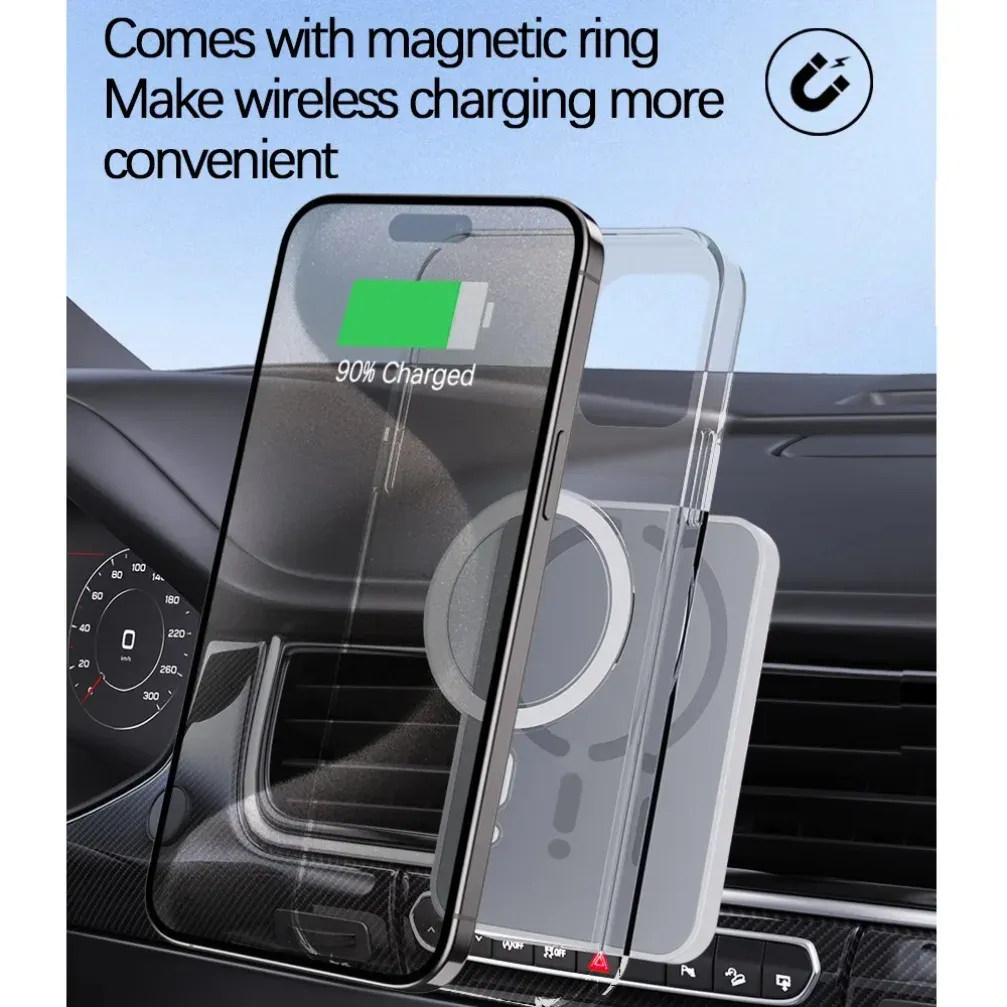 Support magnétique de téléphone pour voiture avec chargeur sans fil 15W à charge rapide, fixation sur grille d'aération, compatible MagSafe iPhone 16, 15, 14, 13, 12, XS et 11 (Pro Max inclus) 2