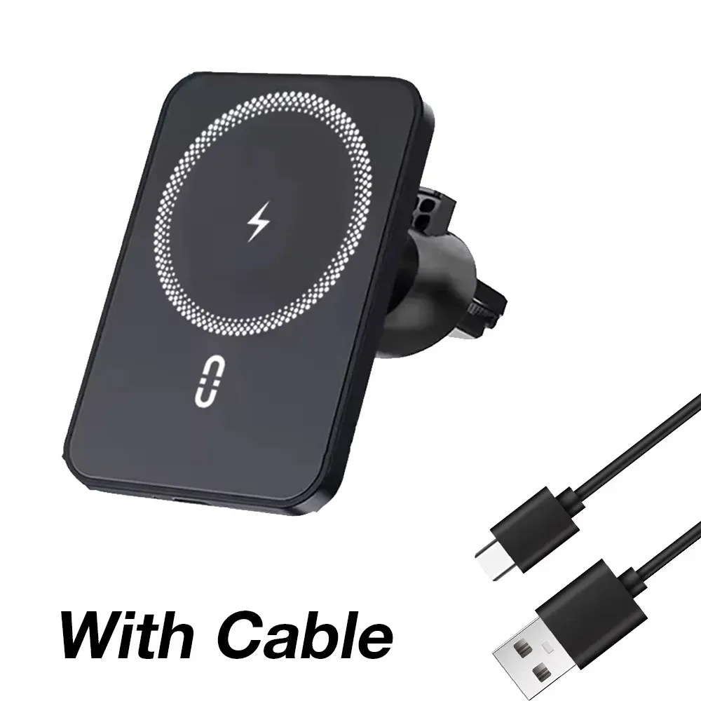 Support magnétique de téléphone pour voiture avec chargeur sans fil 15W à charge rapide, fixation sur grille d'aération, compatible MagSafe iPhone 16, 15, 14, 13, 12, XS et 11 (Pro Max inclus) 8
