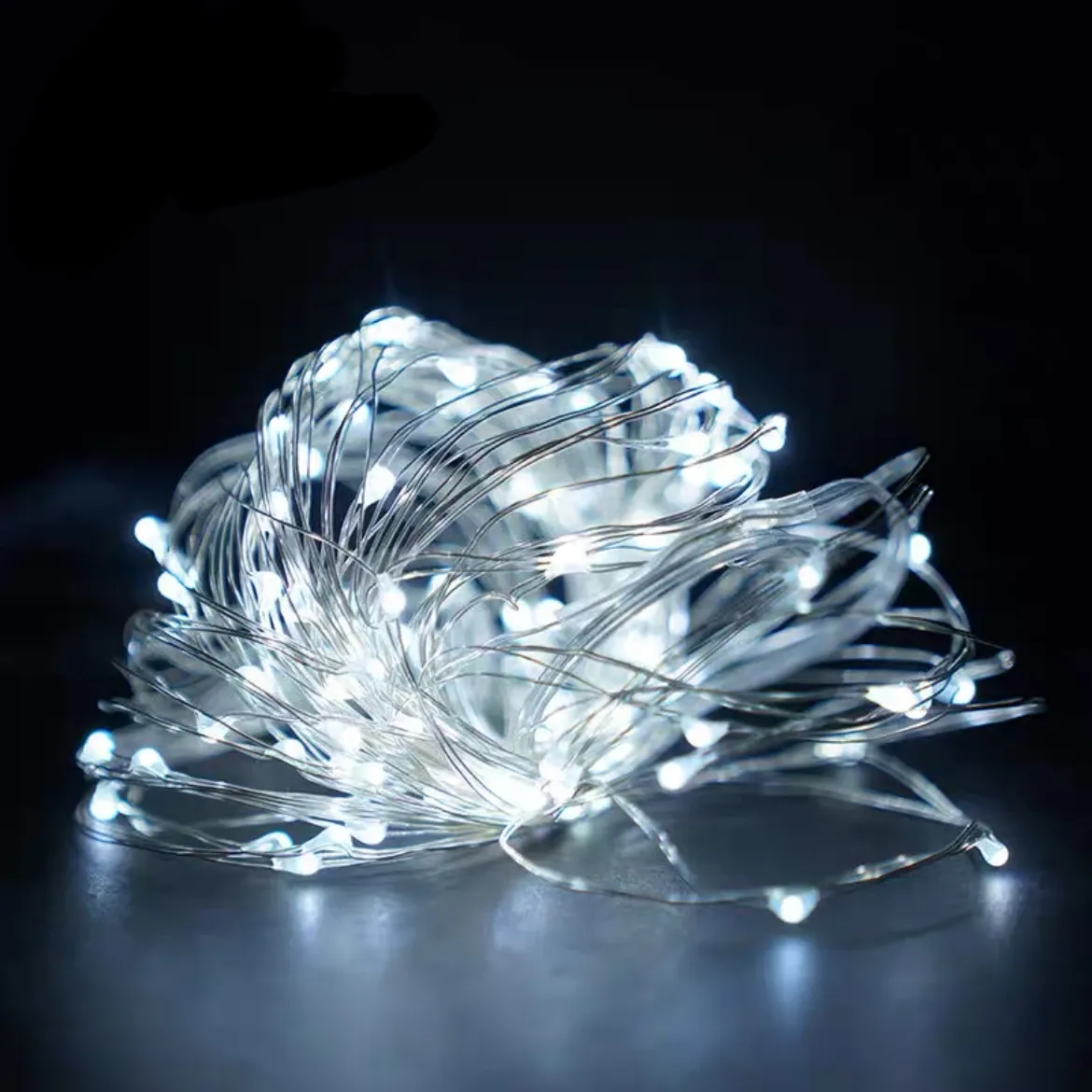 Guirlande lumineuse féérique à piles sur fil de cuivre, décoration de table pour mariage et fêtes de Noël 9