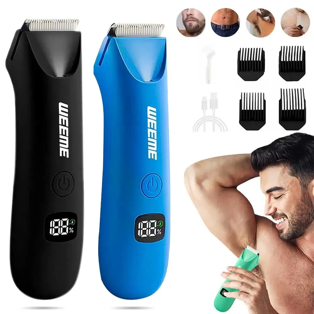 Tondeuse de toilettage pour homme à affichage numérique, multifonction et électrique, portable et rapide pour le corps