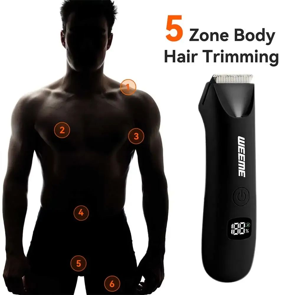 Tondeuse de toilettage pour homme à affichage numérique, multifonction et électrique, portable et rapide pour le corps 4