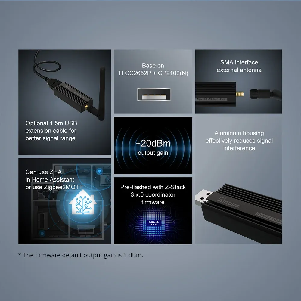 Passerelle Zigbee SONOFF 3.0 ZBDongle-P, clé USB compatible Matter 3