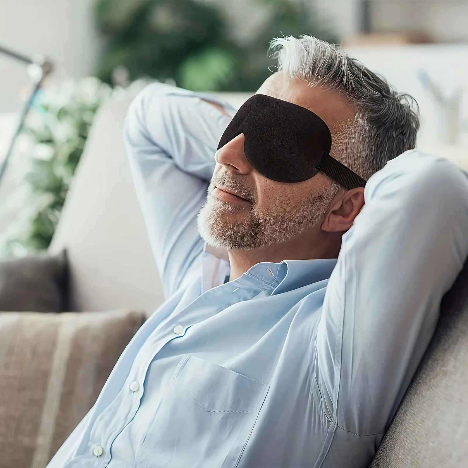 Masque de sommeil unisexe 3D bloquant la lumière en polyester confortable, idéal pour les dormeurs sur le dos et sur le côté 3