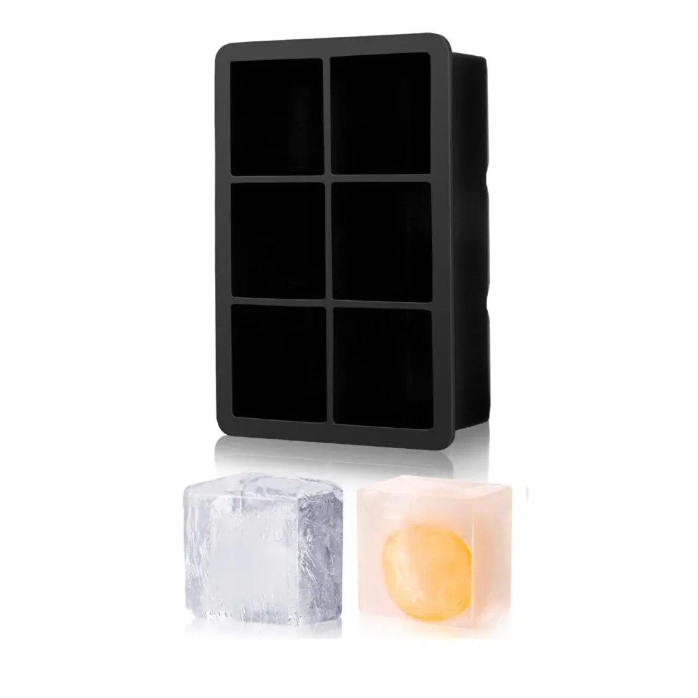 Moule à glaçons en silicone carré et rond, grande boule, 4 et 6 cavités, pour congélateur, idéal pour boissons 8