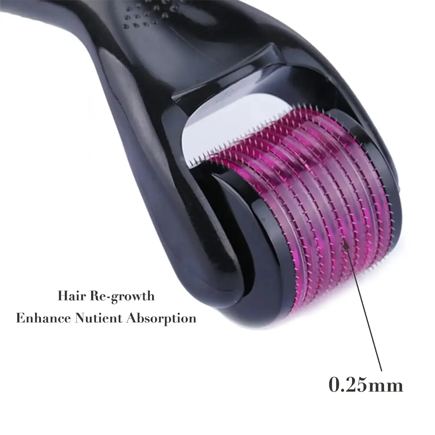 Rouleau Derma, détail de la tête micro-aiguilles