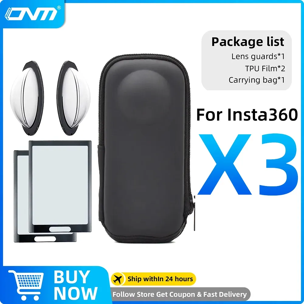 Ensemble d'accessoires pour Insta360 X3, X4 et X5 : protège-objectif, protège-écran, sac de rangement, étui en silicone, capuchon d'objectif et cadre de protection 7