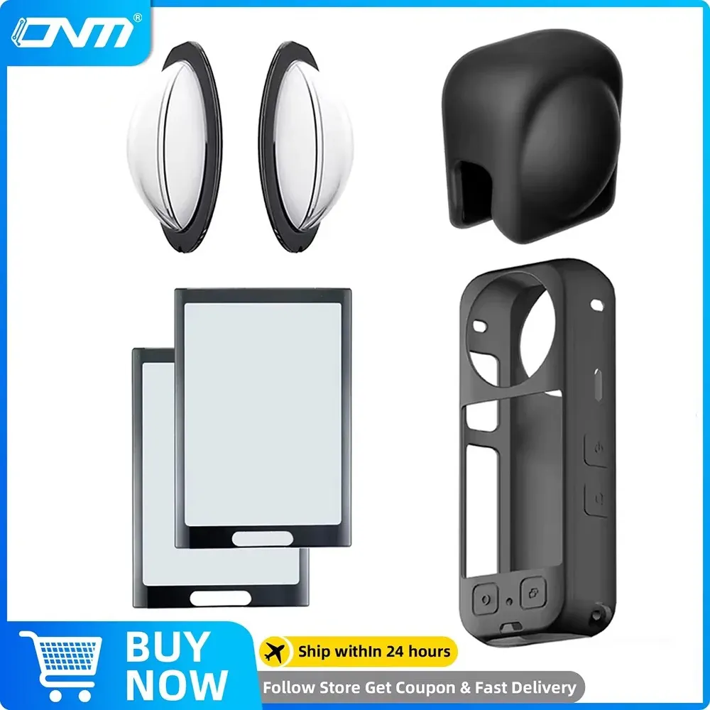 Ensemble d'accessoires pour Insta360 X3, X4 et X5 : protège-objectif, protège-écran, sac de rangement, étui en silicone, capuchon d'objectif et cadre de protection 8
