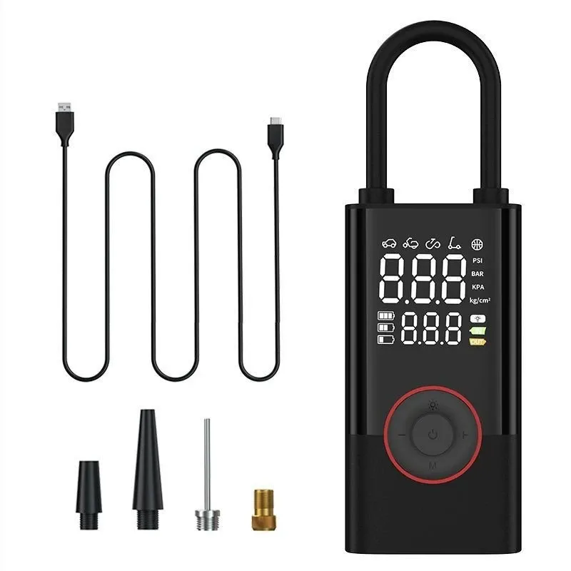 Pompe à air LEIBOO 150 PSI, gonfleur de pneus portable, compresseur d'air avec manomètre numérique pour voiture, vélo, moto, ballon 7