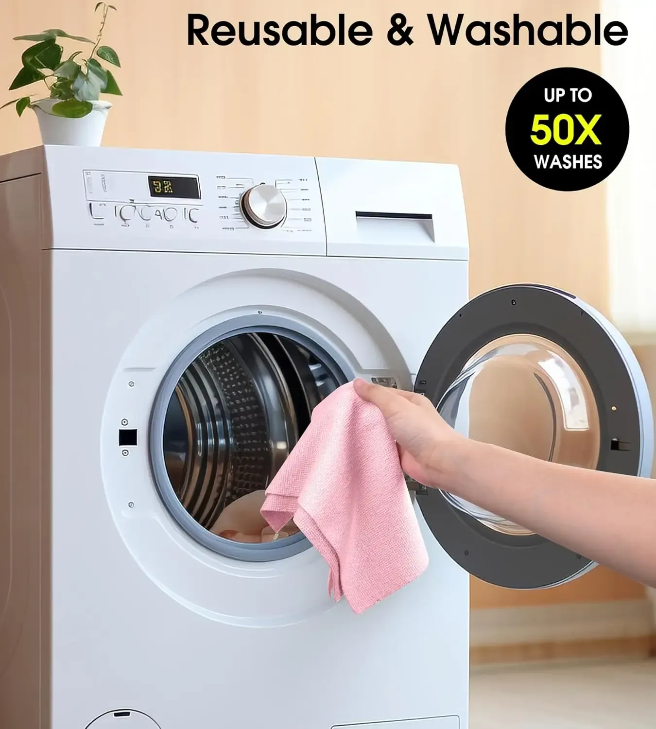 Lot de 20 ou 50 chiffons de nettoyage réutilisables en microfibre pour la cuisine, la maison et la voiture 6
