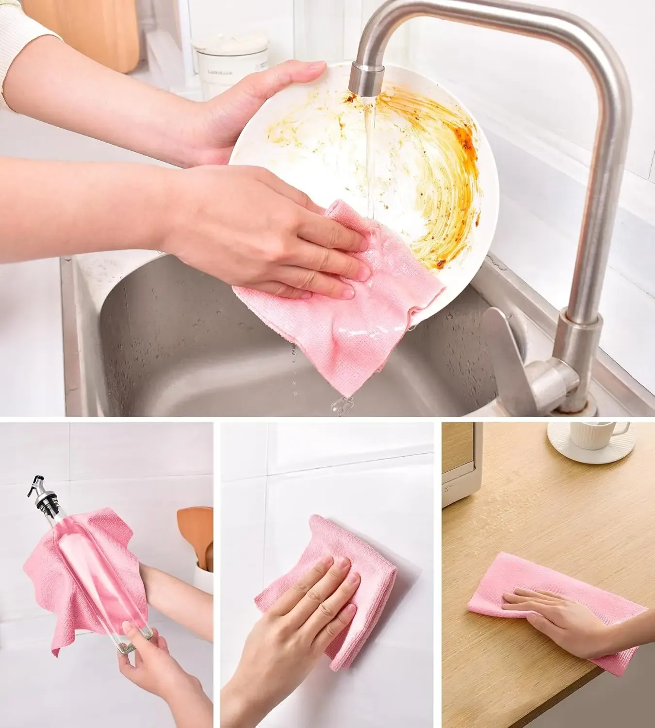 Chiffons de nettoyage en microfibre en détail