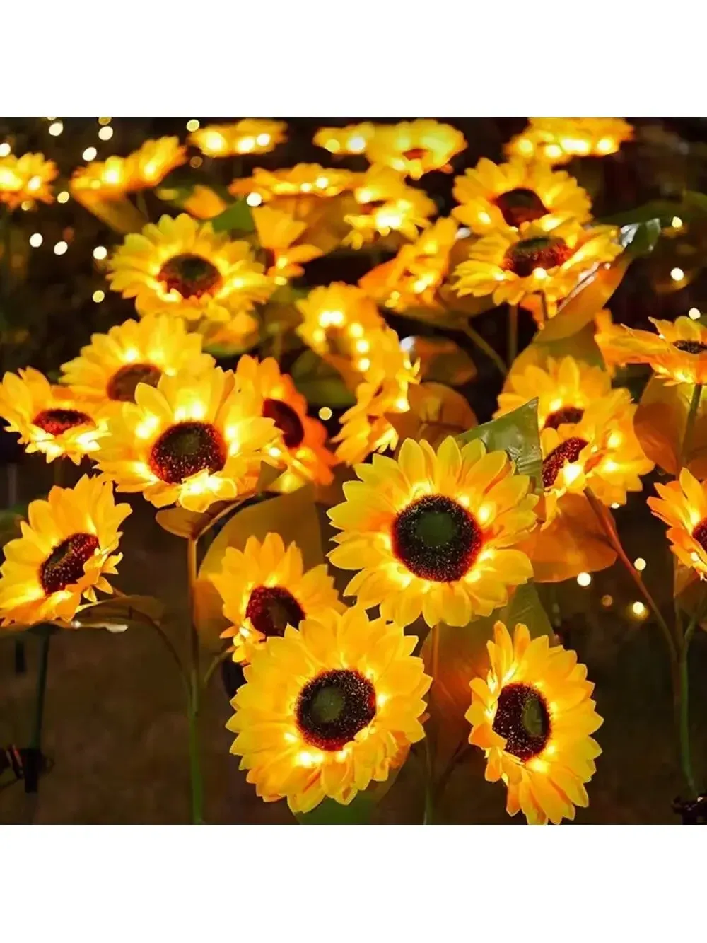 Lampe de tournesol solaire pour jardin, vue d'ensemble