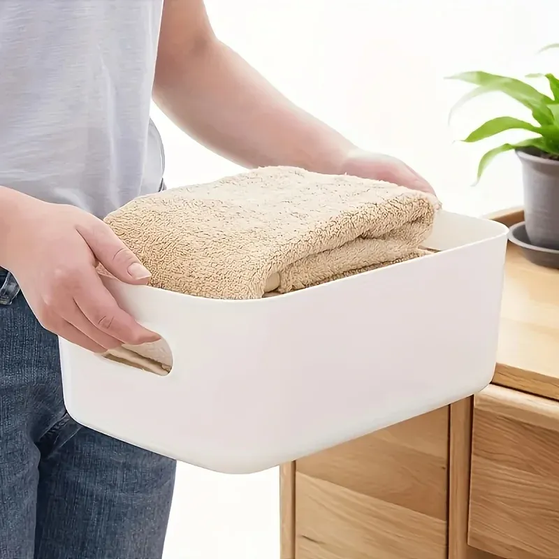 Coffret de rangement empilable 5 pièces, conteneurs organisateurs rectangulaires en plastique durable et réutilisable 4