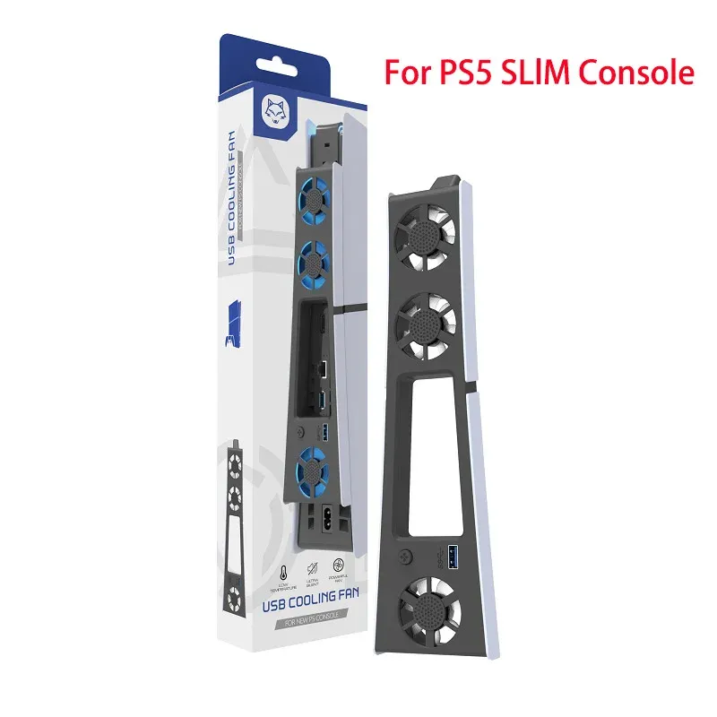 Ventilateur de refroidissement pour PS5 Slim et PS5 Digital avec éclairage LED et fonctionnement silencieux 6
