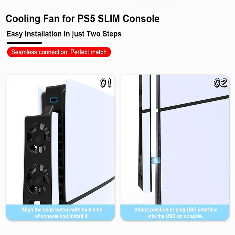 Ventilateur de refroidissement installé sur une PS5 Slim