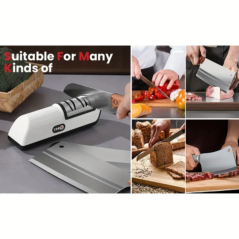 Affûteur électrique professionnel automatique multifonction à 4 vitesses pour couteaux de cuisine 2