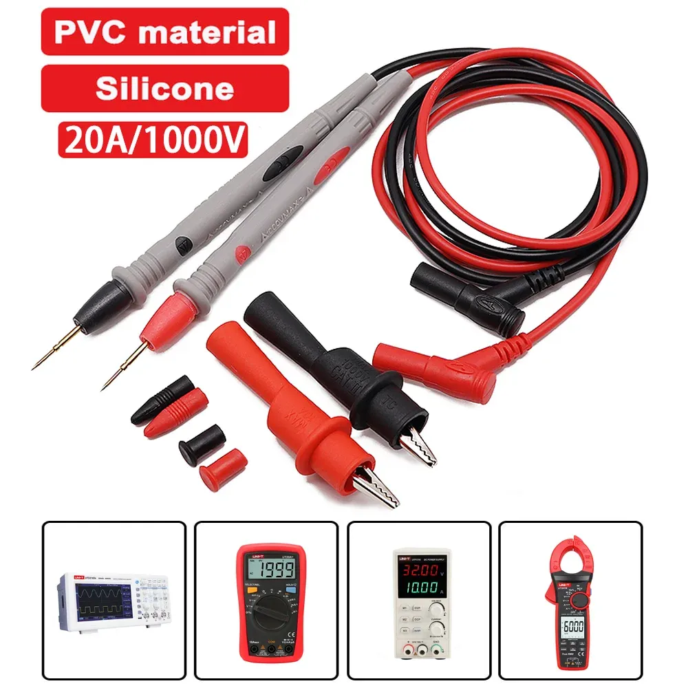 Fils de test pour multimètre numérique, pointe aiguille, 20 A / 1000 V