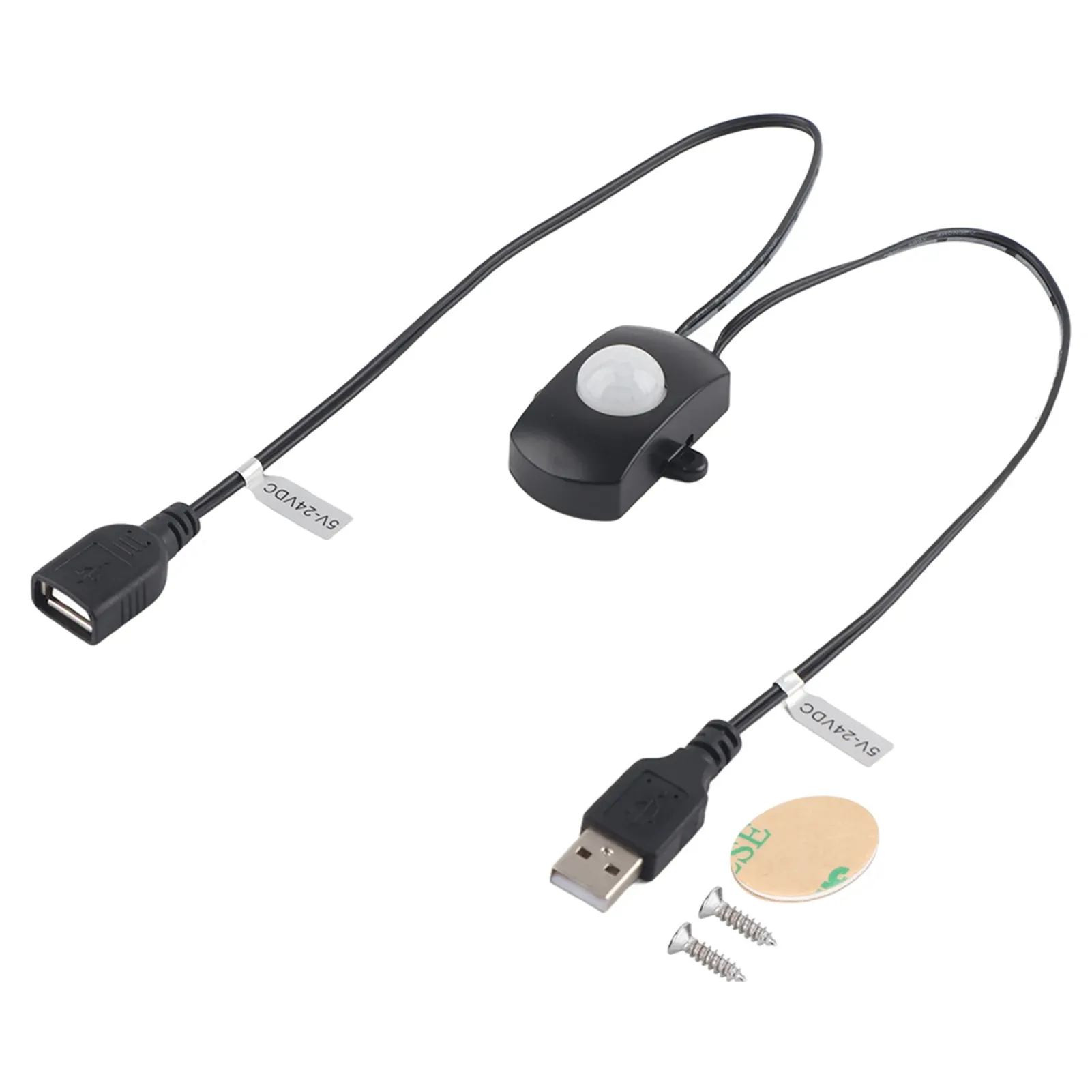 Mini capteur de mouvement PIR 2 A 5-24 V avec interface USB pour bande LED, interrupteur automatique, éclairage économe en énergie 8