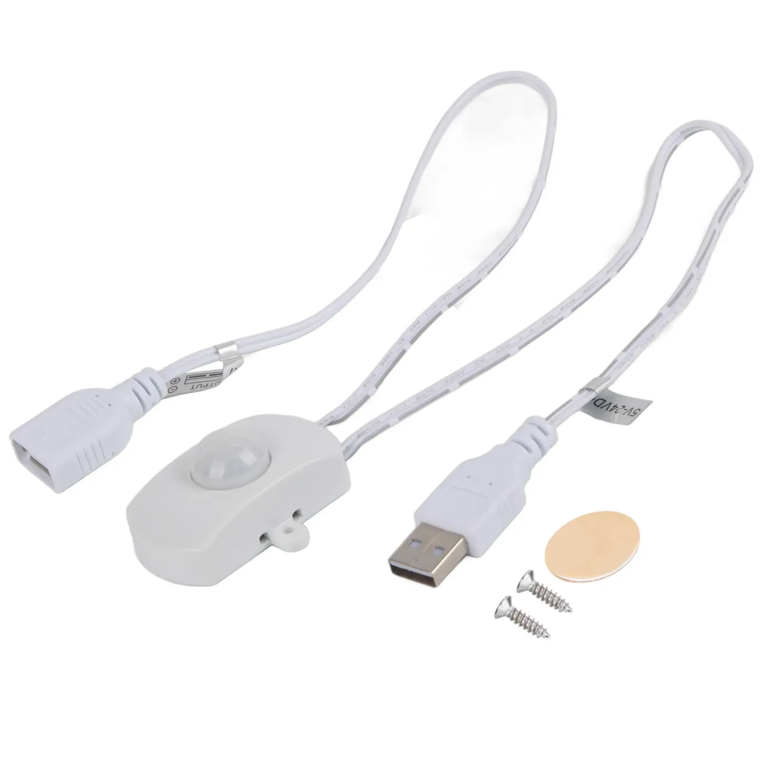 Mini capteur de mouvement PIR 2 A 5-24 V avec interface USB pour bande LED, interrupteur automatique, éclairage économe en énergie 7