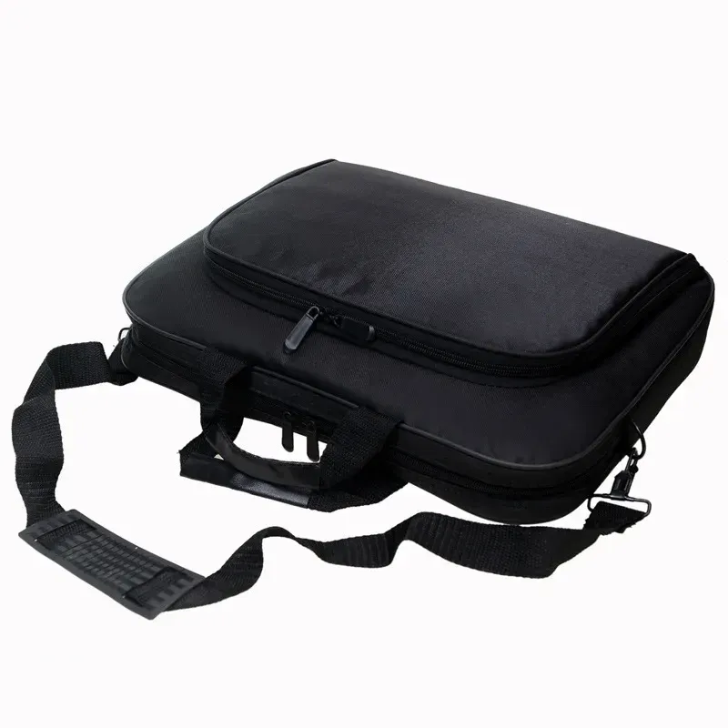 Housse d'ordinateur portable 15,6 et 17 pouces, pochette professionnelle en nylon, sac à main et bandoulière, fermeture éclair, style épuré 3