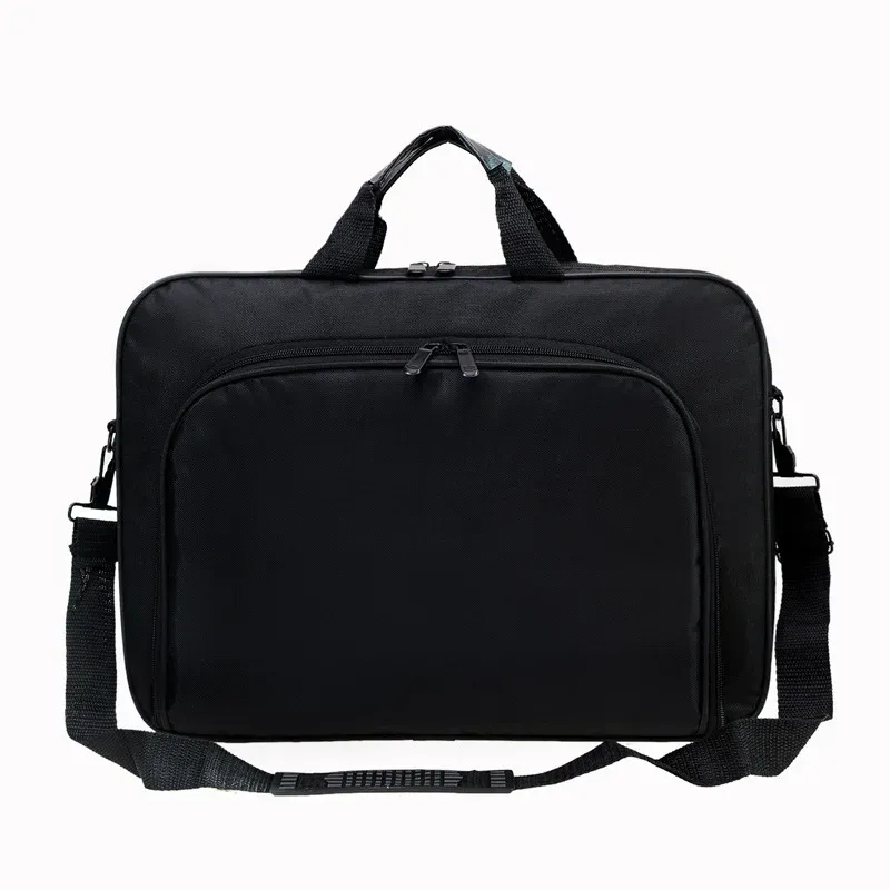 Sacoche business en nylon noir, détail du design