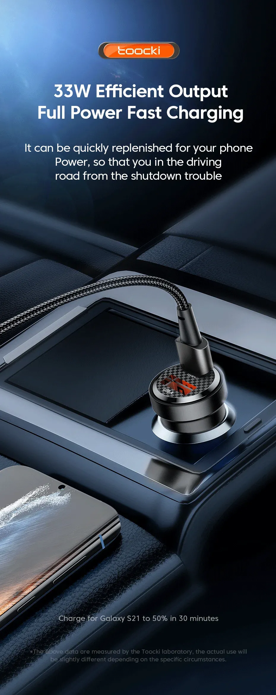 Chargeur de voiture Toocki, compatibilité avec les smartphones