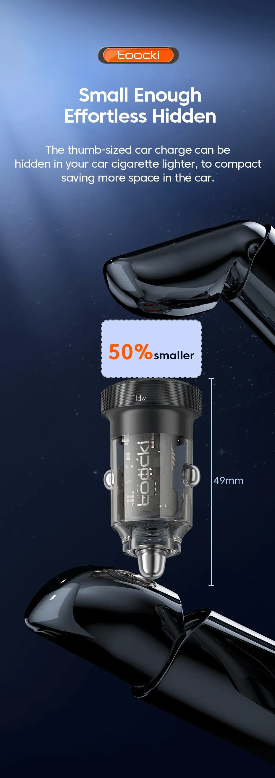Chargeur de voiture Toocki, ambiance lifestyle