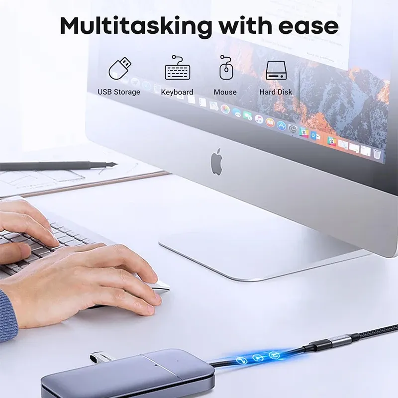 Câble d'extension USB-C vers USB-C 100 W, charge rapide, vidéo 4K 60 Hz 5