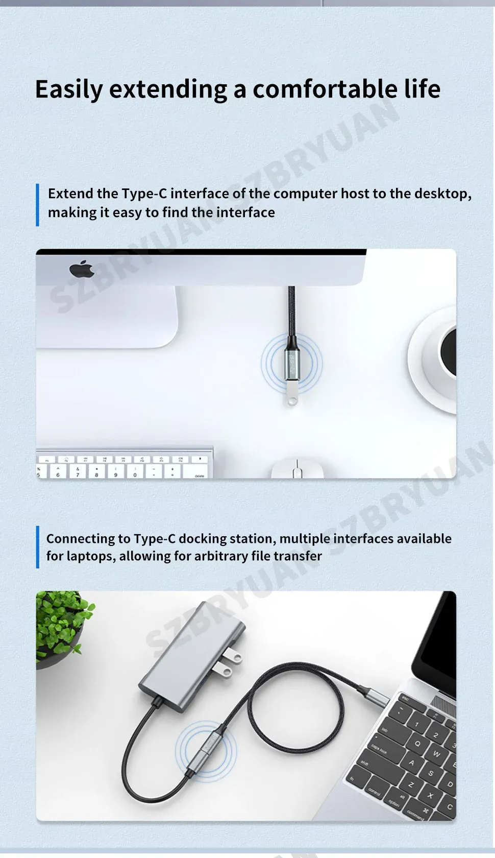 Câble USB-C en situation d'utilisation