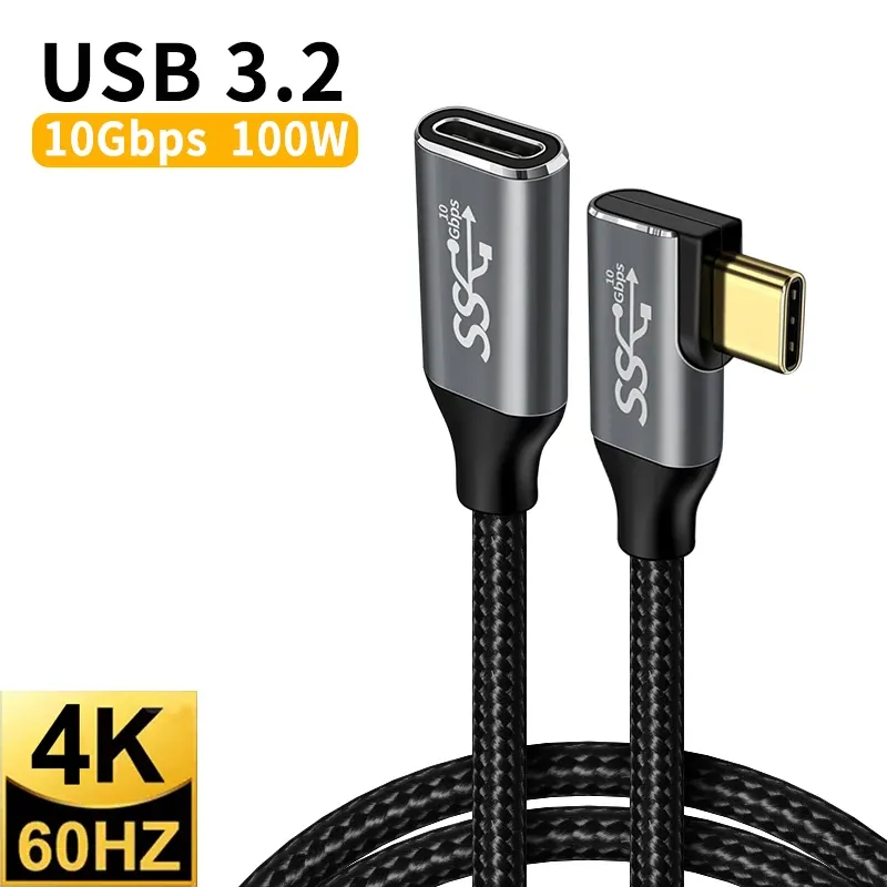 Câble d'extension USB-C vers USB-C 100 W, charge rapide, vidéo 4K 60 Hz 7