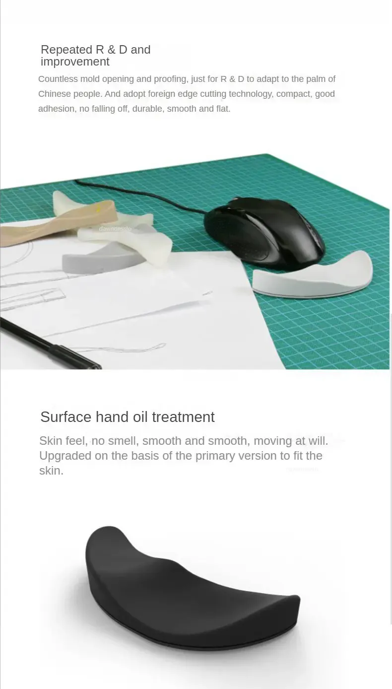 Tapis de souris ergonomique en gel de silicone, présentation finale
