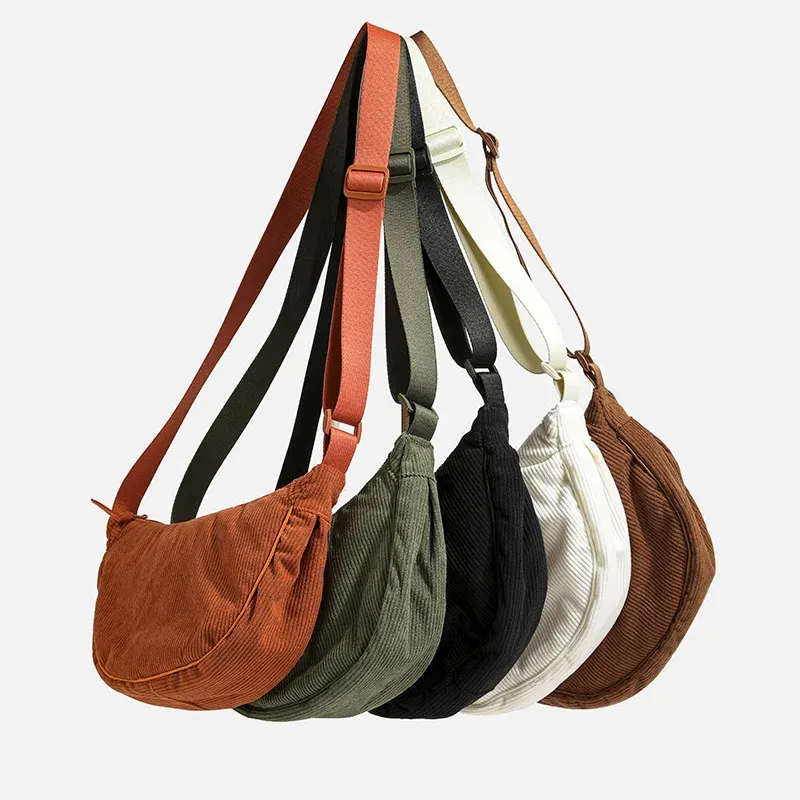 Sac Hobo en velours côtelé, vue d'ensemble