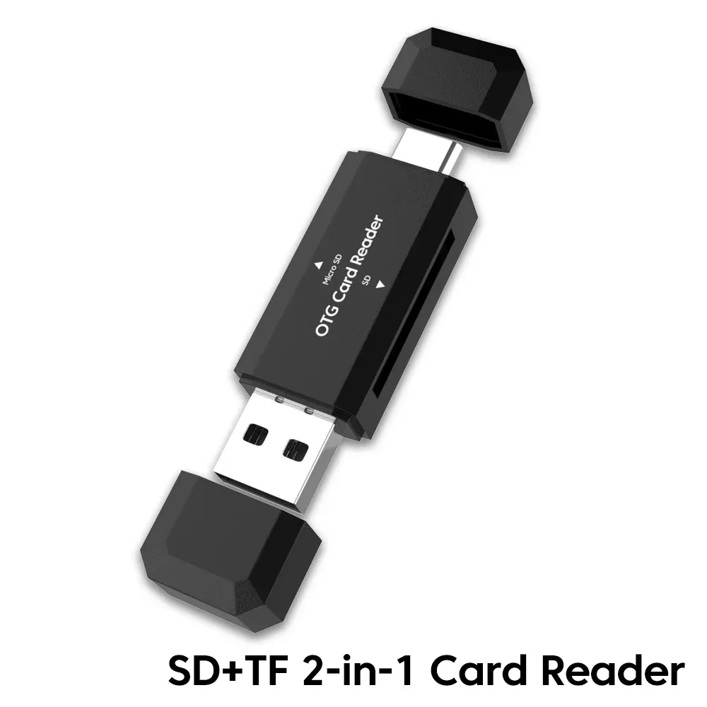 Lecteur de cartes mémoire SD/TF 2 en 1 USB-C et USB 2.0 haute vitesse pour PC et ordinateur portable 5