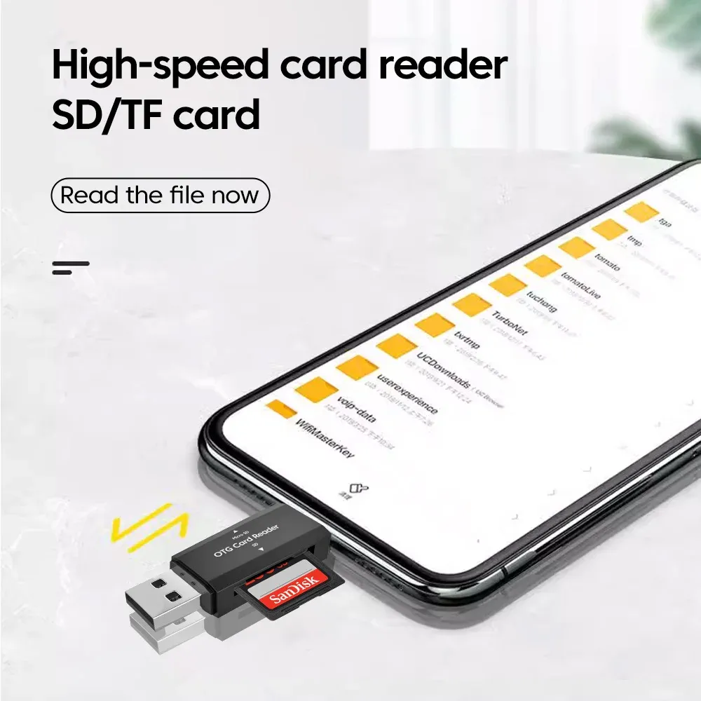 Lecteur de cartes mémoire SD/TF 2 en 1 USB-C et USB 2.0 haute vitesse pour PC et ordinateur portable 6