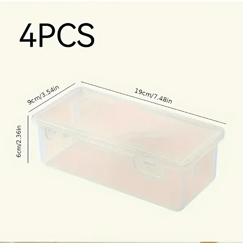 Lot de 4 grandes boîtes de rangement transparentes en PP avec couvercles pour fournitures de bureau, crayons et articles de bricolage 6