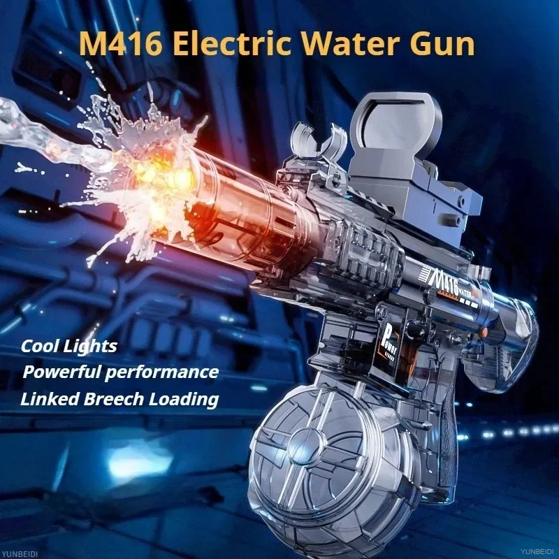 Pistolet à eau électrique M416 à tir continu haute vitesse, rechargement automatique 5