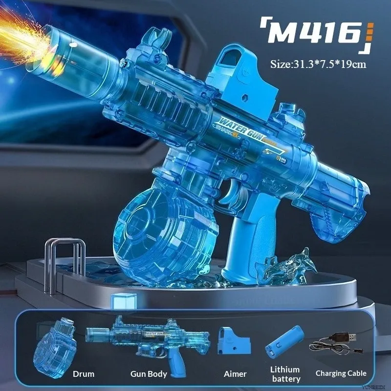Pistolet à eau électrique M416 à tir continu haute vitesse, rechargement automatique 11