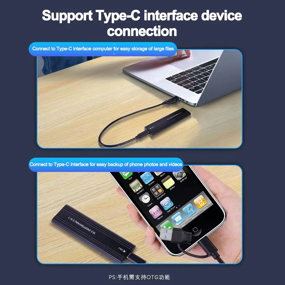Boîtier SSD M.2 prêt à être connecté