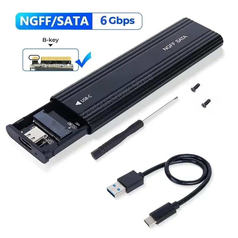 Boîtier SSD M.2 NVMe et SATA à double protocole, adaptateur M.2 vers USB Type-C, prise en charge des clés M et B+M 7