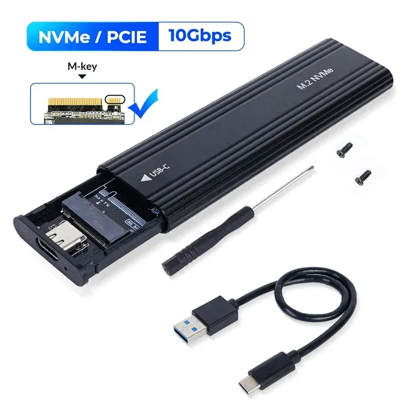 Boîtier SSD M.2 NVMe et SATA à double protocole, adaptateur M.2 vers USB Type-C, prise en charge des clés M et B+M 8
