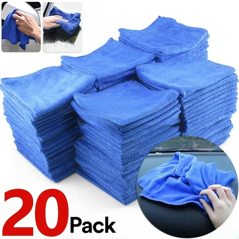 Serviettes en microfibre pour lavage de voiture et polissage, lot de 1 à 20 pièces 1