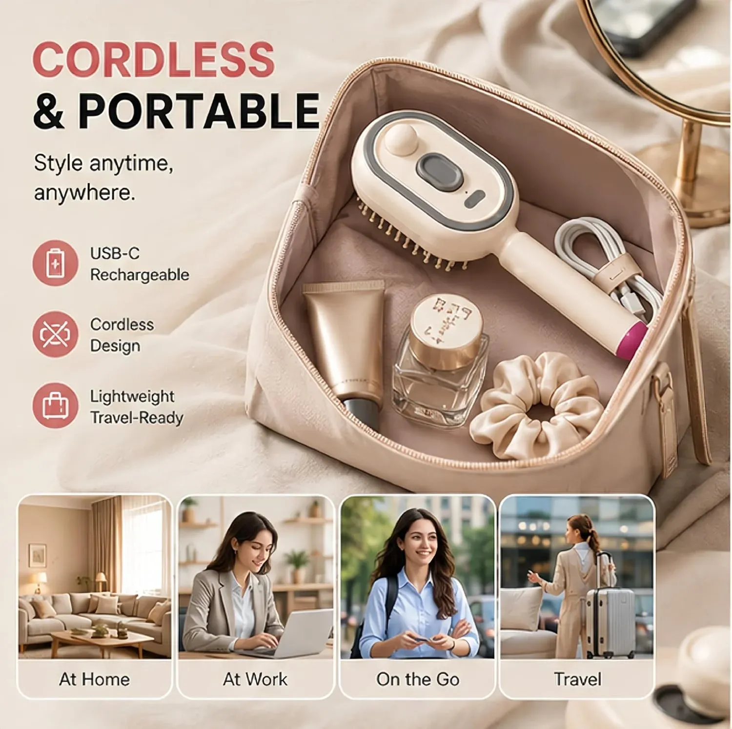 Brosse de massage électrique, finitions et détails