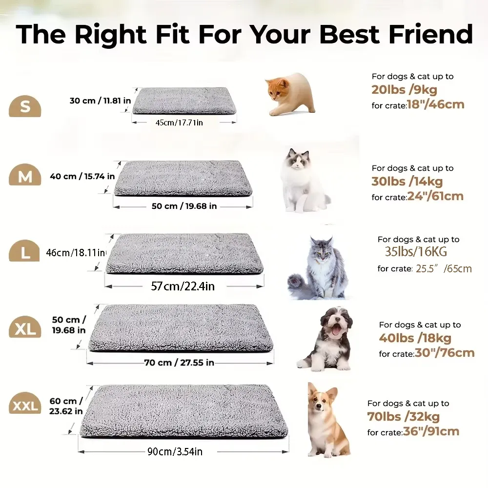 Tapis chauffant d'hiver pour animaux de compagnie, coussin ultra chaud pour chats et chiens, tapis lavable et antidérapant, adapté aux chiens et chats de toutes tailles 7
