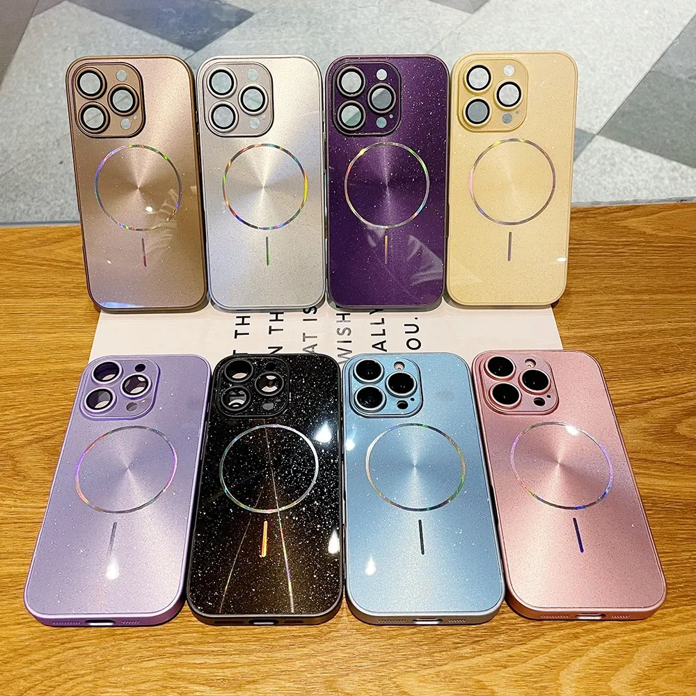 Coque de téléphone brillante effet aurore, vue d'ensemble