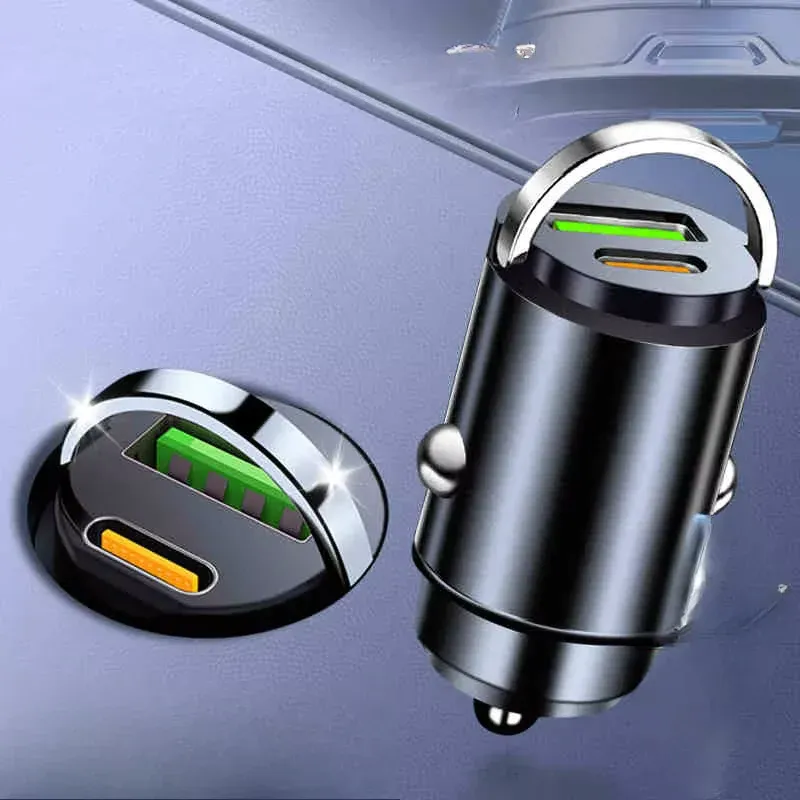 Chargeur de voiture rapide 200W USB-C compatible iPhone, Xiaomi, Samsung et Huawei, avec QC 3.0 et Power Delivery 2