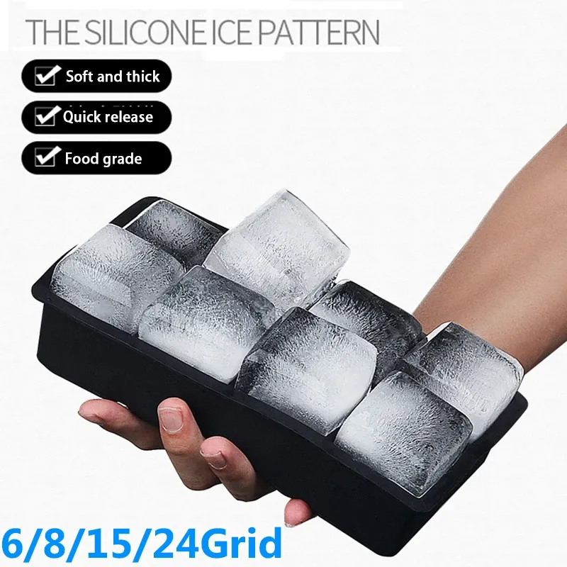 Moule à glaçons en silicone de qualité alimentaire, grand format, 4, 6, 8 ou 15 cavités - Image 1