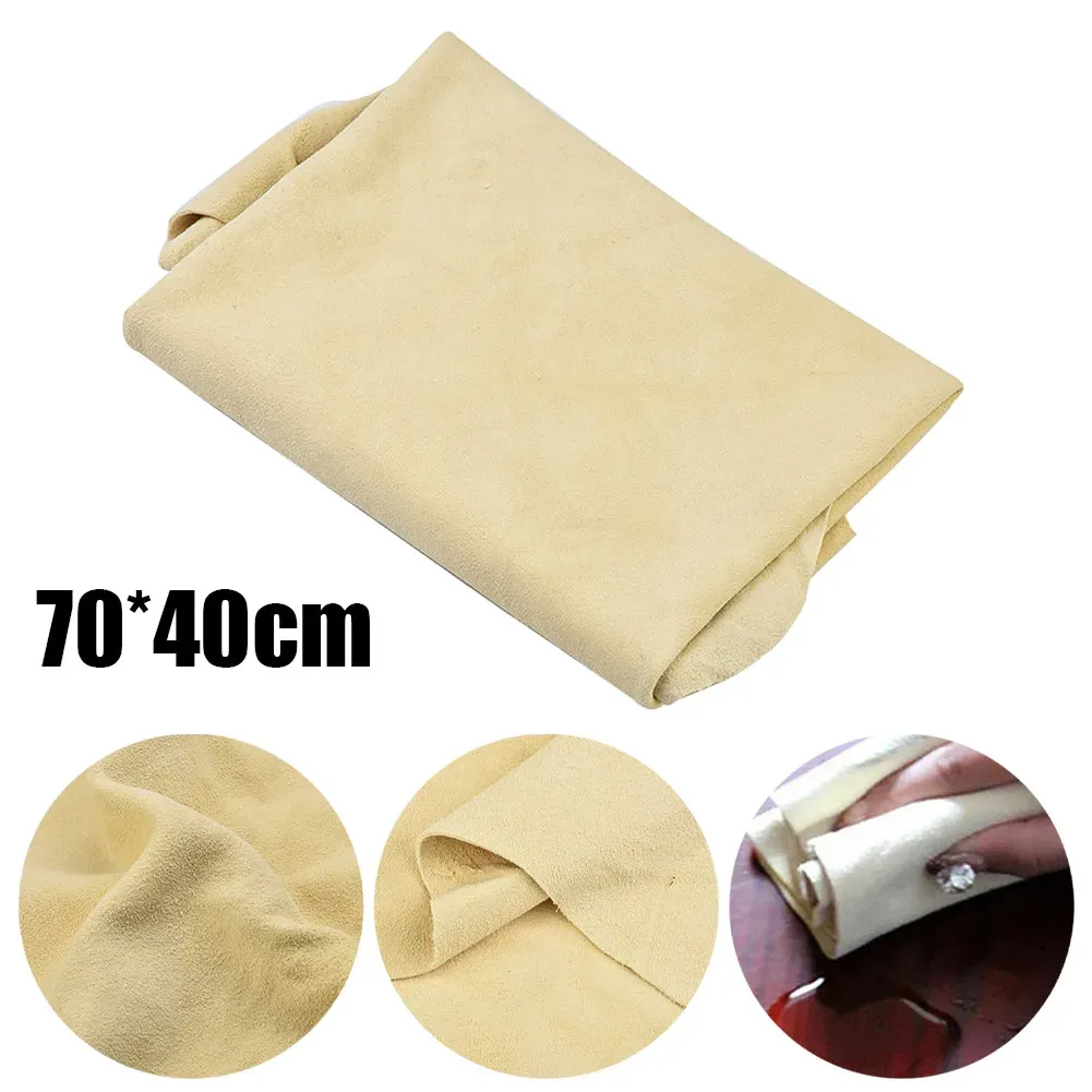 Chiffon de nettoyage pour voiture 70x40 cm, peau de chamois naturelle absorbante, séchage rapide 3