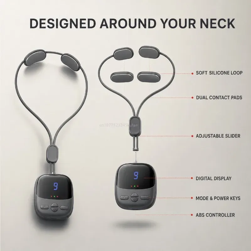 Masseur intelligent de cou et d'épaules avec fonction chauffante, appareil de massage cervical, soutien pour la colonne vertébrale 3