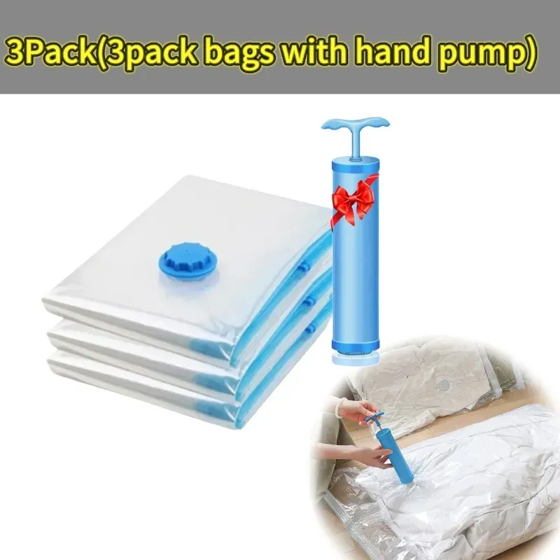 Sacs de compression sous vide épais, lot de 1 à 10 pièces, transparents, pour couette et vêtements 12